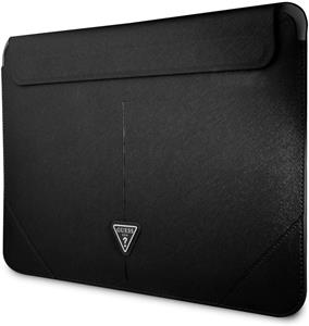 Guess Saffiano Triangle Metal Logo obal na notebook, 13/14", čierny