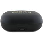 Guess Satin Classic Logo OWS bezdrôtové slúchadlá, čierne