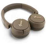 Guess Script Metal Logo bezdrôtové slúchadlá, hnedé