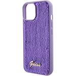 Guess Sequin Script Logo kryt pre iPhone 15 Plus, fialový