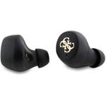 Guess True Wireless 4G PU Metal Logo BT5.3 Stereo Earphones, čierne