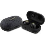 Guess True Wireless 4G PU Metal Logo BT5.3 Stereo Earphones, čierne