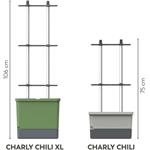 Gusta Garden Charly Chili XL samozavlažovací kvetináč, svetlo-sivý