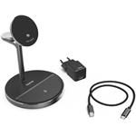 Hama bezdrôtová nabíjačka s držiakom 3v1, Qi2 15 W, USB-C adaptér 45 W