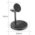 Hama bezdrôtová nabíjačka s držiakom 3v1, Qi2 15 W, USB-C adaptér 45 W