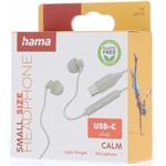Hama Calm, USB-C slúchadlá s mikrofónom, mini štuple, béžové