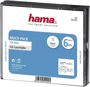 Hama CD Multi-Pack, obal na 6 CD/DVD, priehľadný/čierny