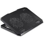 Hama chladiaci stojan pre notebook Black Metal, naklápací, 2 ventilátory, modré podsvietenie, tichý