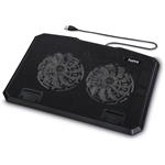 Hama chladiaci stojan pre notebook Black Metal, naklápací, 2 ventilátory, modré podsvietenie, tichý
