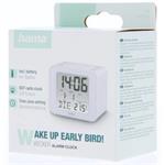 Hama Cube, digitálny budík, riadený rádiovým signálom, biely