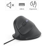 Hama ECM-500L, vertikálna ergonomická káblová myš, pre ľavákov, čierna