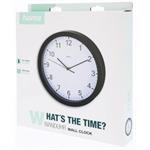 Hama Elba, nástenné hodiny, priemer 25 cm, tichý chod, čierne