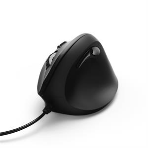 Hama EMC-500, vertikálna, ergonomická káblová myš, 6 tlačidiel, čierna