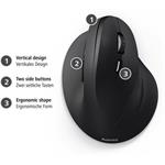 Hama EMW-500, vertikálna ergonomická bezdrôtová myš, 6 tlačidiel, čierna