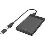 Hama externý box na 2,5" SSD/HDD disk, USB-A + USB-C, SATA, USB 3.2 Gen 1