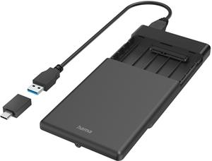 Hama externý box na 2,5" SSD/HDD disk, USB-A + USB-C, SATA, USB 3.2 Gen 1