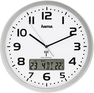 Hama Extra, nástenné hodiny, strieborné