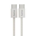 Hama Fabric, USB-C 2.0 kábel, 1 m, opletený, béžový