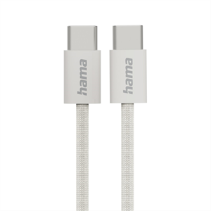 Hama Fabric, USB-C 2.0 kábel, 1 m, opletený, béžový