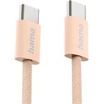 Hama Fabric, USB-C 2.0 kábel, 1 m, opletený, oranžový