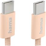 Hama Fabric, USB-C 2.0 kábel, 1 m, opletený, oranžový