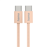 Hama Fabric, USB-C 2.0 kábel, 1 m, opletený, oranžový