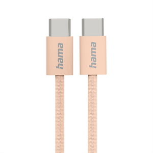 Hama Fabric, USB-C 2.0 kábel, 1 m, opletený, oranžový