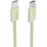 Hama Fabric, USB-C 2.0 kábel, 1 m, opletený, zelený