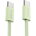 Hama Fabric, USB-C 2.0 kábel, 1 m, opletený, zelený