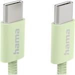 Hama Fabric, USB-C 2.0 kábel, 1 m, opletený, zelený
