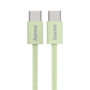 Hama Fabric, USB-C 2.0 kábel, 1 m, opletený, zelený