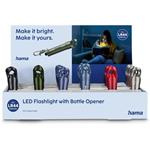 Hama FL4, LED baterka s otváračom na fľaše, karabínka, batérie, 24 ks v displeji