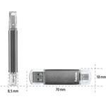 Hama flashpen "Laeta Twin" OTG 8GB, USB, šedý