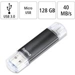 Hama flashPen Laeta Twin, USB 3.0, 128 GB, 40 MB/s, čierny