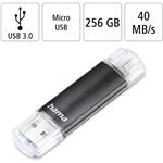 Hama flashPen Laeta Twin, USB 3.0, 256 GB, 40 MB/s, USB-A - micro USB