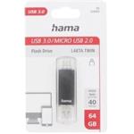 Hama flashPen Laeta Twin, USB 3.0, 64 GB, 40 MB/s, čierny