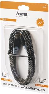Hama HDMI kábel 8K, 1,5 m, pozlátený, opletený, blister/displej