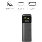 Hama High Power 65 W, powerbanka, 20000 mAh, 2x USB-C, 1x USB-A, PD, QC, displej