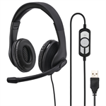 Hama HS-USB300 PC Office Headset, slúchadlá, USB, čierne