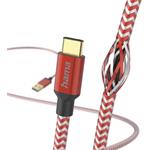 Hama kábel Reflective USB-C 2.0 typ A-C 1,5 m, červená