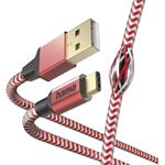 Hama kábel Reflective USB-C 2.0 typ A-C 1,5 m, červená