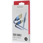 Hama kábel Reflective USB-C 2.0 typ A-C 1,5 m, modrý