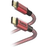 Hama kábel Reflective USB-C 2.0 typ C-C 1,5 m, červený