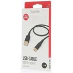 Hama kábel USB-C 2.0 typ A-C 1,5 m Flexible, silikónový, čierny