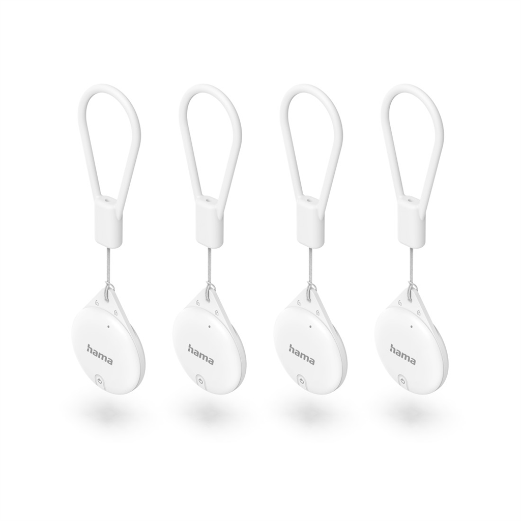 Hama lokalizačný čip/vyhľadávač kľúčov/predmetov, Apple Find My, certifikácia MFi, Bluetooth, 4 ks