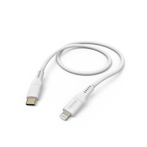 Hama MFi USB-C Lightning kábel pre Apple, 1,5 m Flexible,silikónový, biely