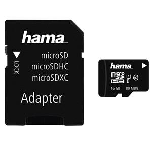 Hama microSDHC 16 GB + adaptér