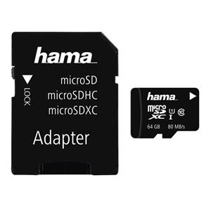 Hama microSDXC 64GB + adaptér