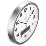 Hama Moorea, nástenné hodiny riadené rádiovým signálom, s dátumom a teplotou, 30 cm, strieborné