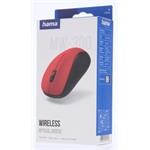Hama MW-300 V2, bezdrôtová optická myš, tichá, červená